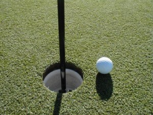 Ball next to hole