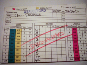 club golf academy Rule 6-6 disqualified scorecard