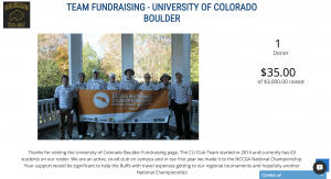 University Colorado Boulder fundraising page