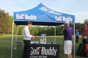 Golf Buddy tent on golf course