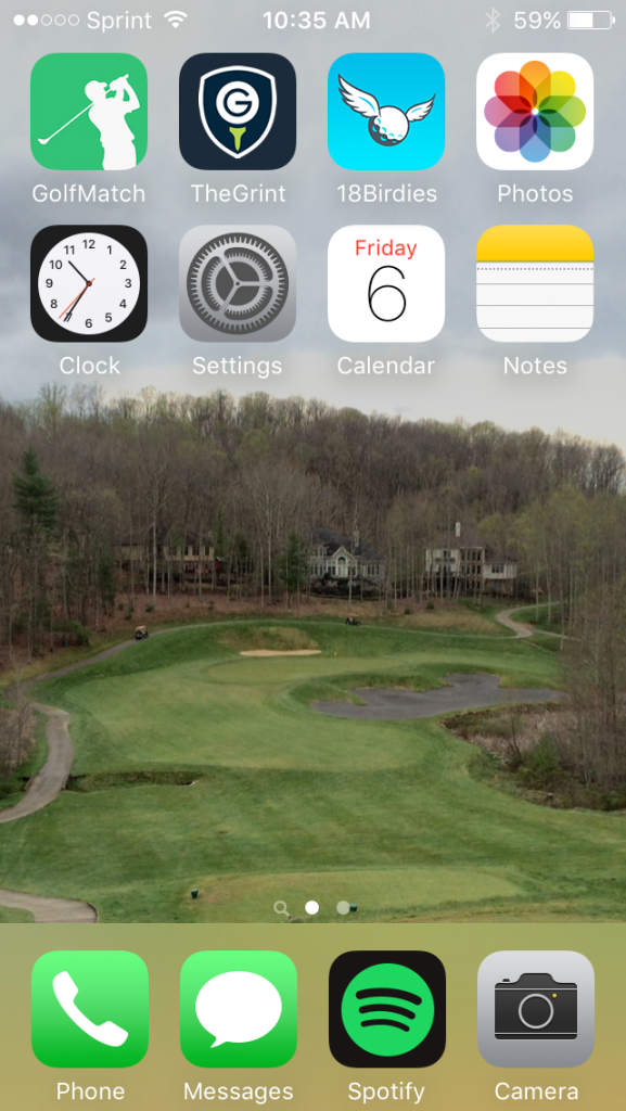 golfer phone homescreen apps