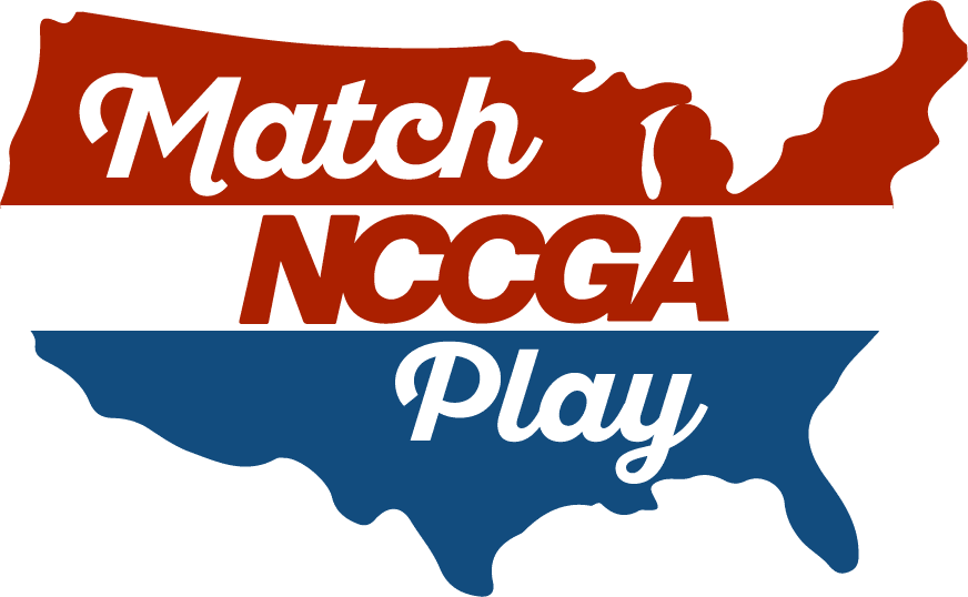 nccga college golf match play tournament logo